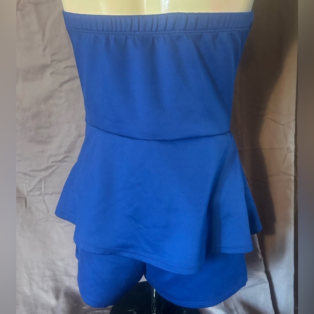 Flamingo Strapless Blue Romper - Picture 4 of 5